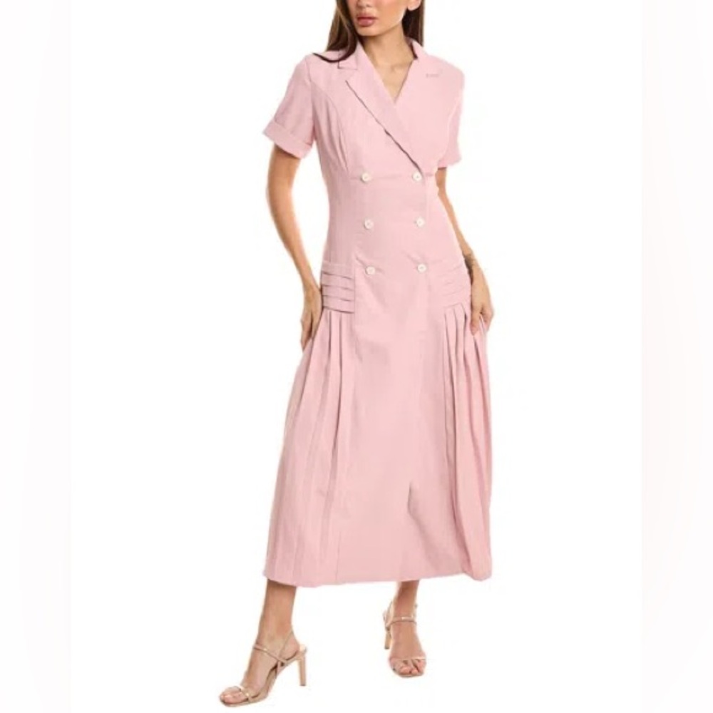 Pascale La Mode Pink Pleated Drop Waist Dress